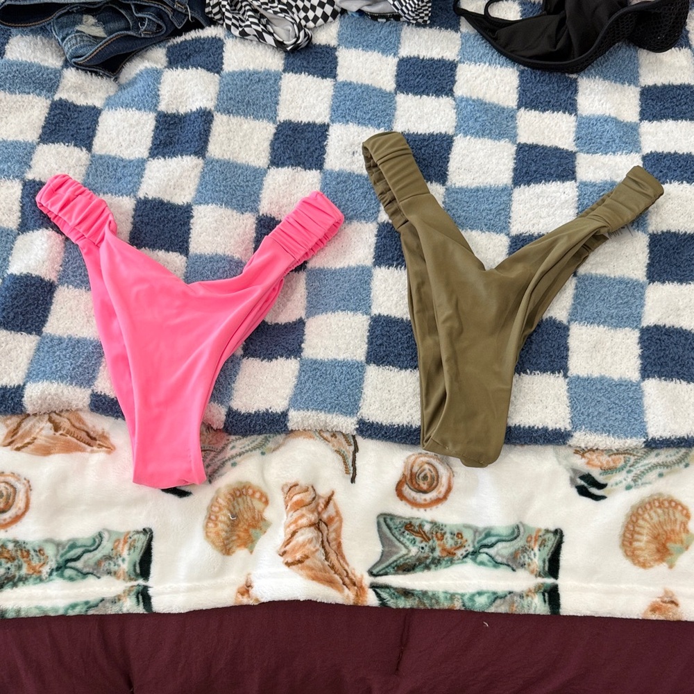 Stylish Pink and Olive Bikini Set